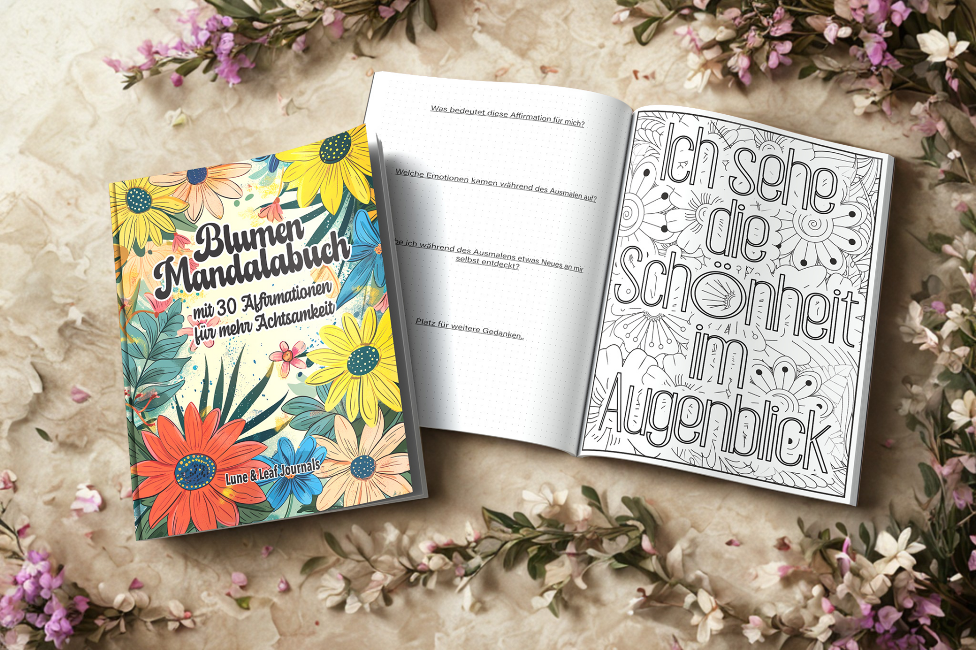 Affirmations-Ausmalbuch Achtsamkeit (PDF) – 30 Seiten zum Ausmalen & Reflektieren – Bild 4