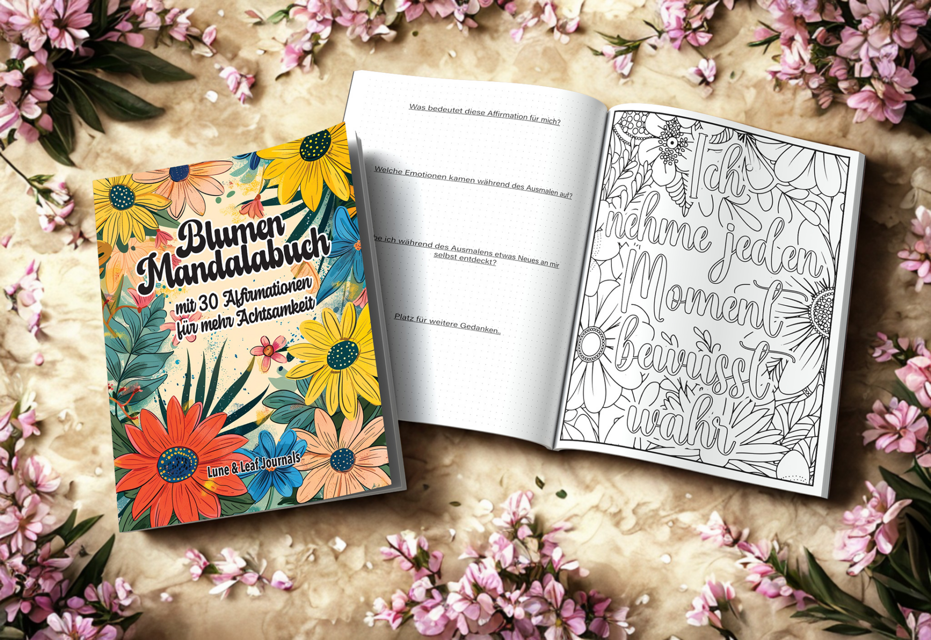 Affirmations-Ausmalbuch Achtsamkeit (PDF) – 30 Seiten zum Ausmalen & Reflektieren – Bild 3