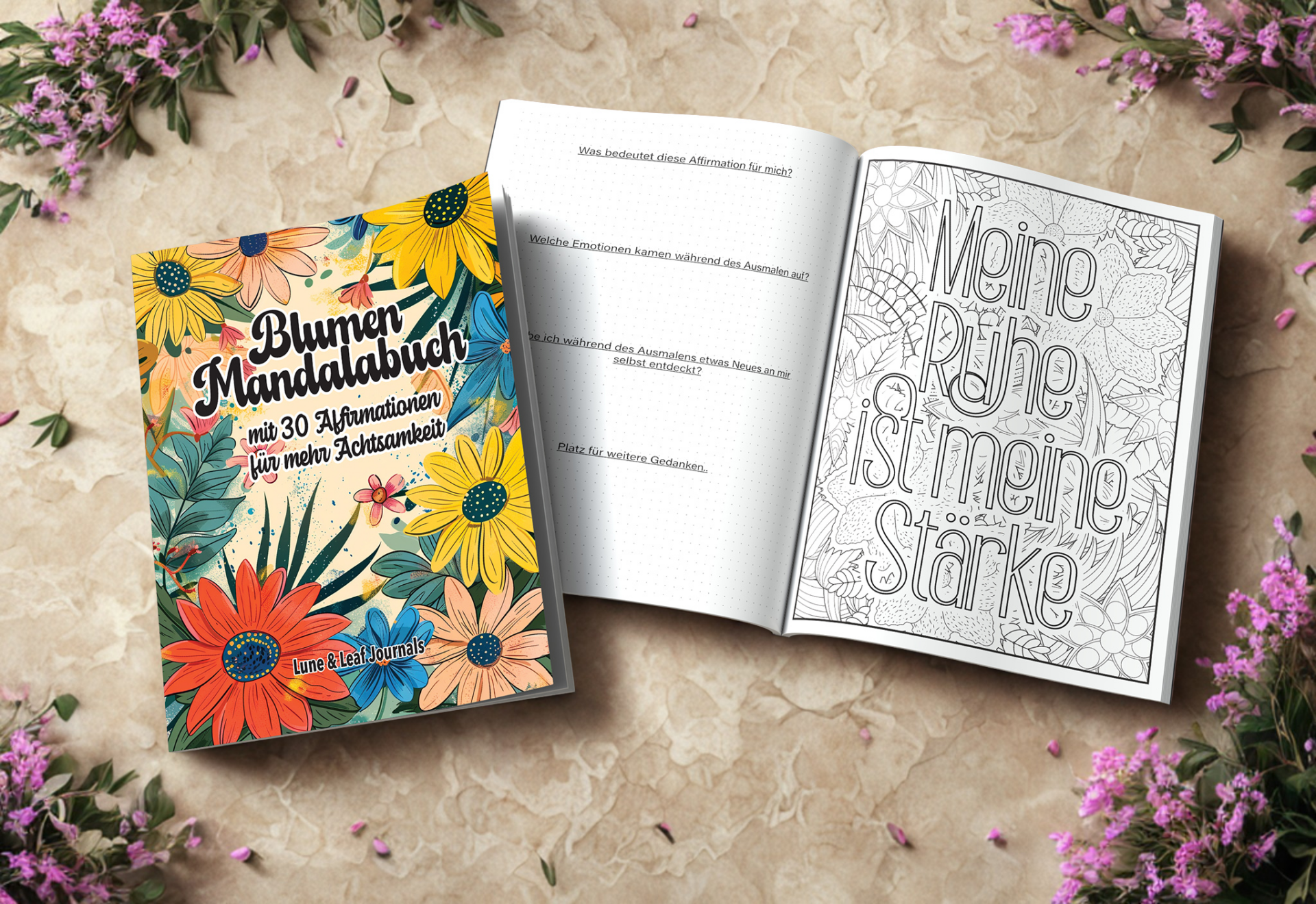 Affirmations-Ausmalbuch Achtsamkeit (PDF) – 30 Seiten zum Ausmalen & Reflektieren – Bild 2