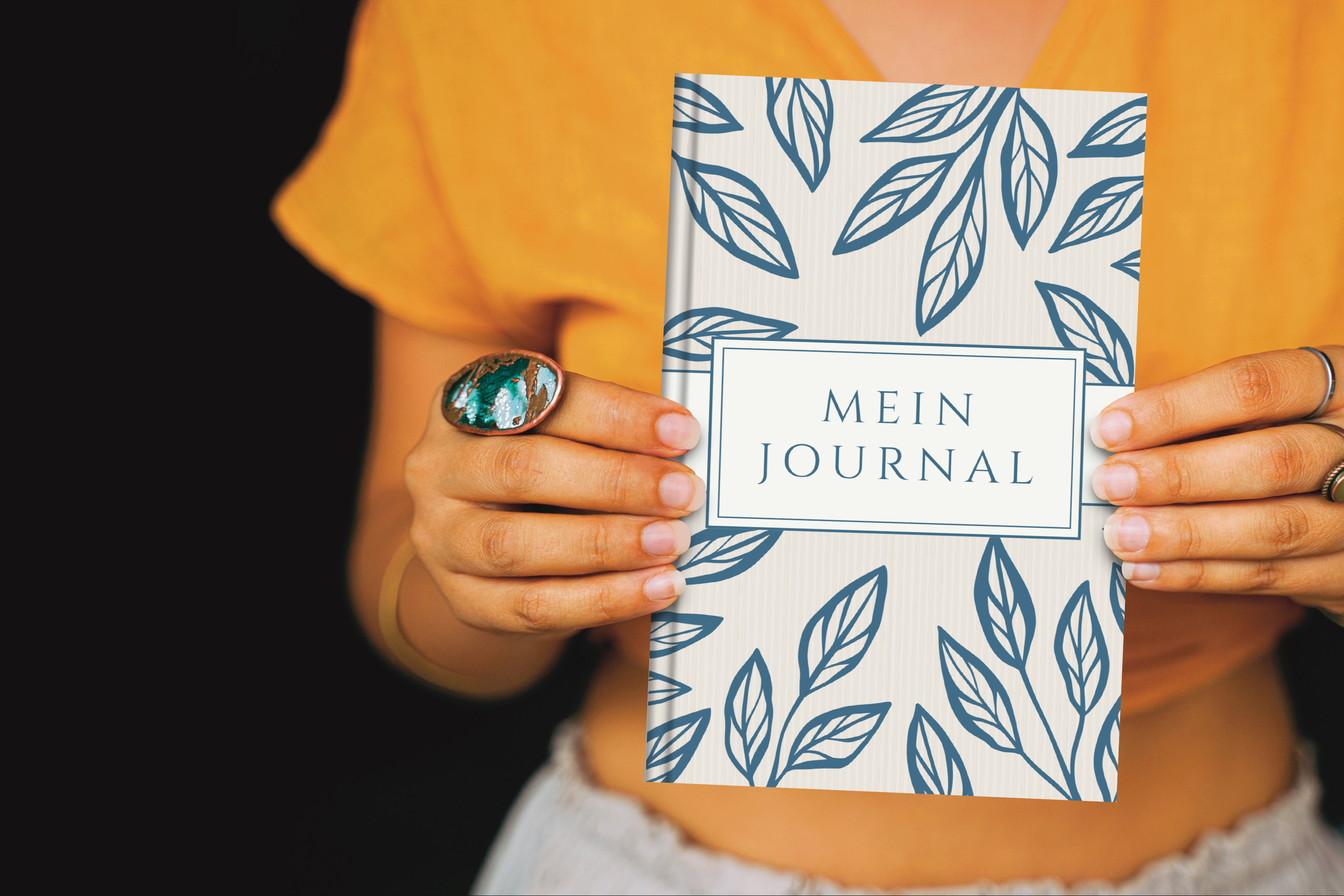 Journal blue leaves