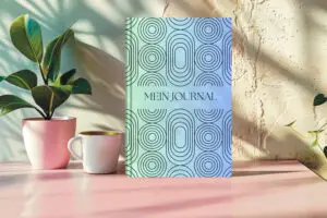 minimal kreise blau journal
