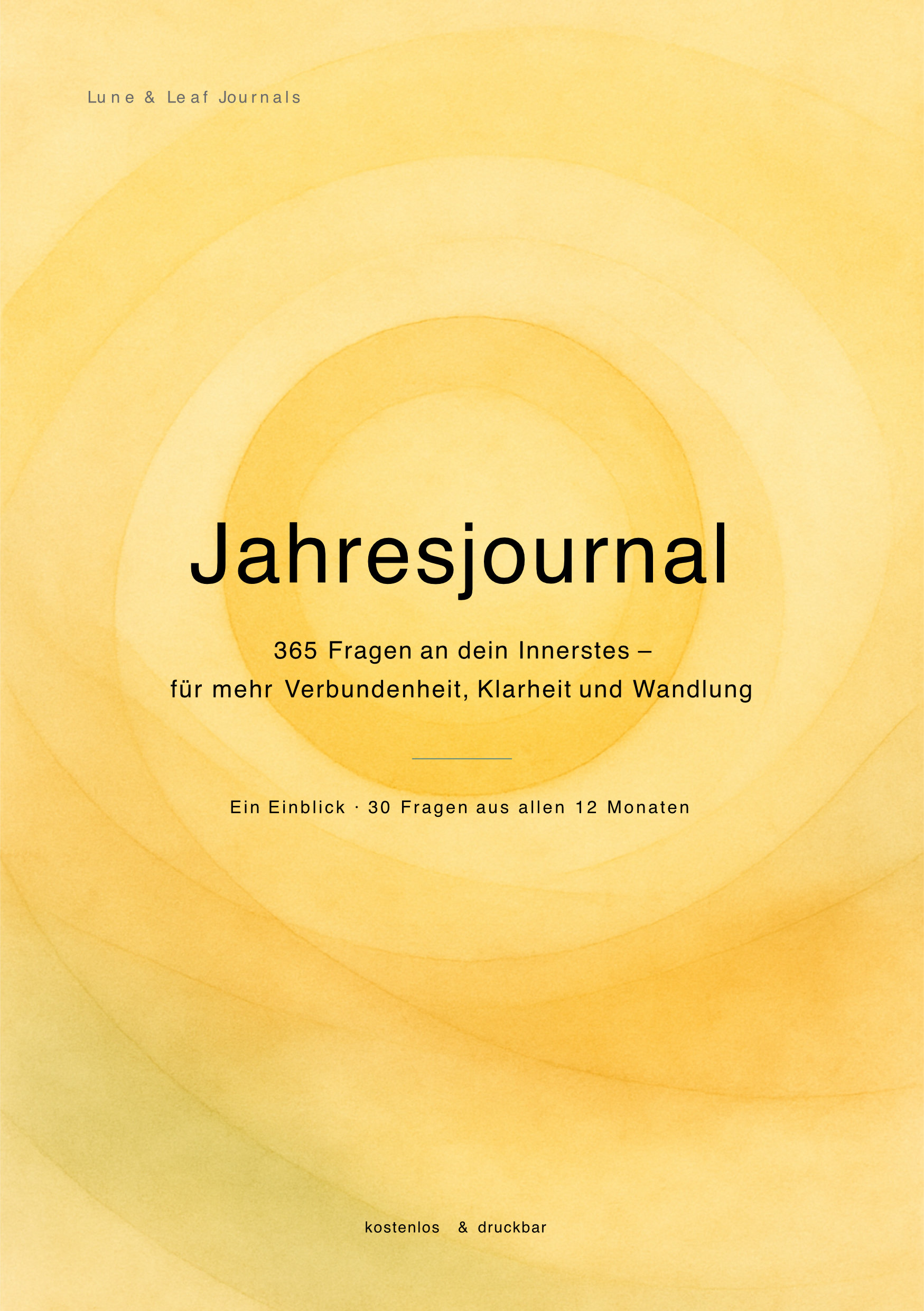 Jahresjournal Cover – 365 Fragen für Verbundenheit und Klarheit
