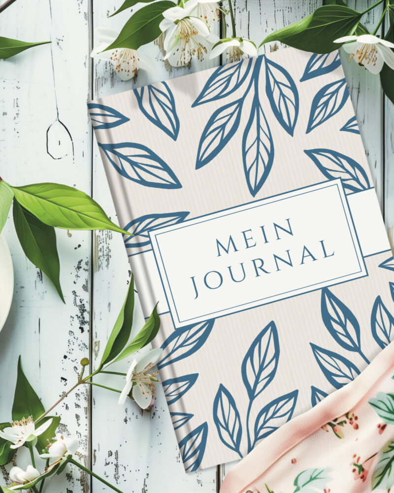 Journal blue leaves 2