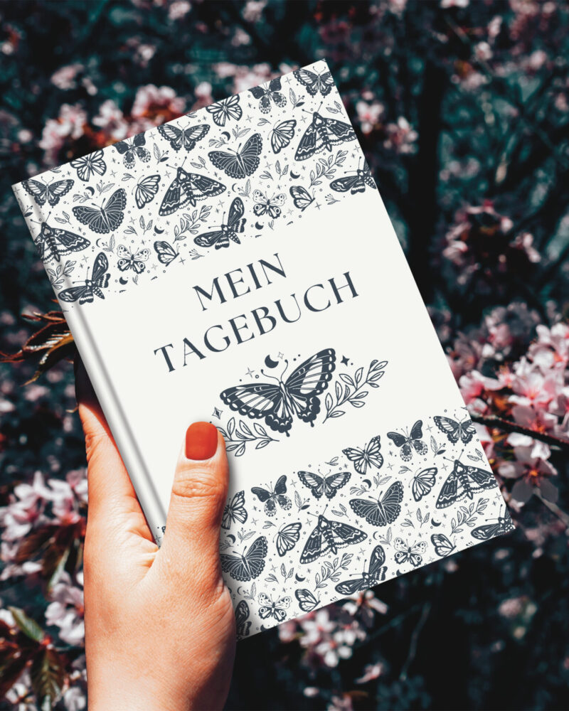 Nachtfalter Journal schwarz, liniertes Tagebuch